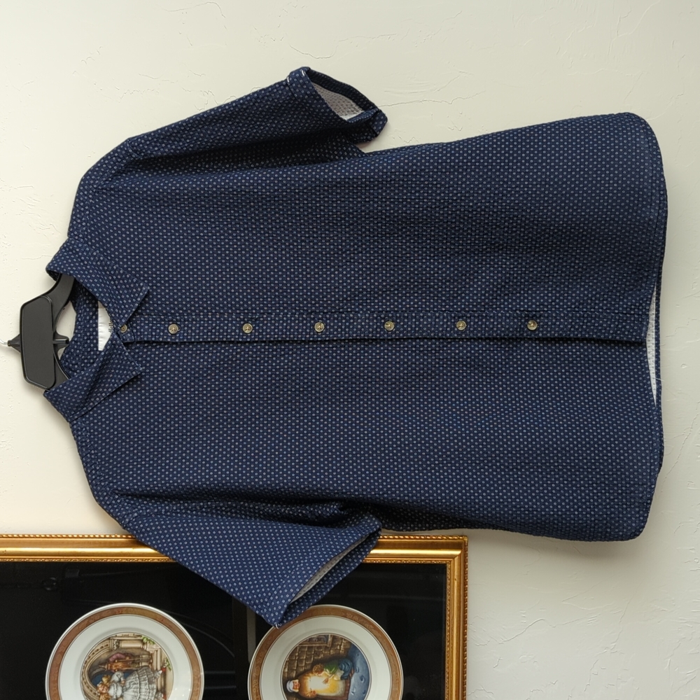 GOODFELLOW & CO Dark Blue Dots Men's Shirt Size XL